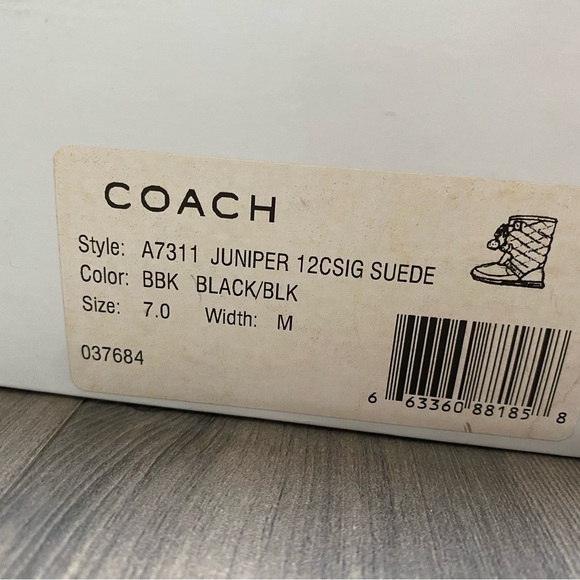 Coach black suede snow boots new with box - Picture 2 of 4